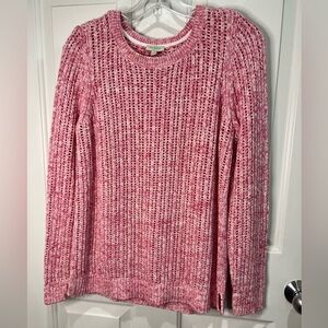Talbots factory pink and white 100% cotton pullover sweater M comfort casual